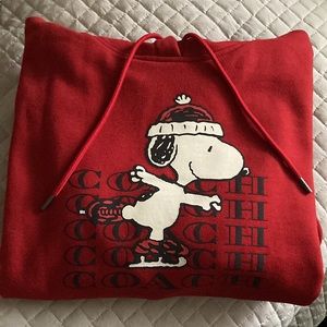 RARE Coach Authentic Peanuts X Sweatshirt Snoopy Ice Skates New Large